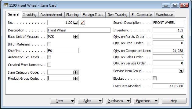 Item Card